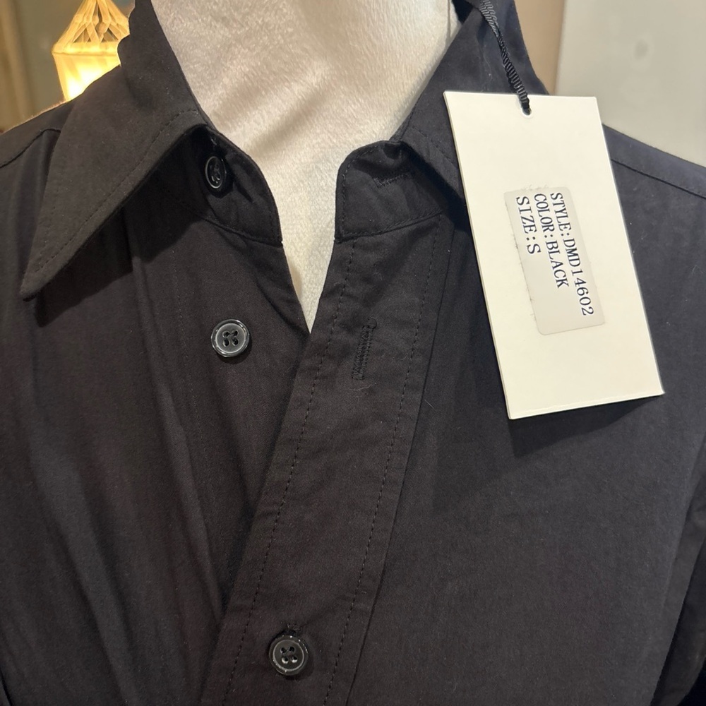 Dance & Marvel Black Collared Shirt Dress - Picture 3 of 8